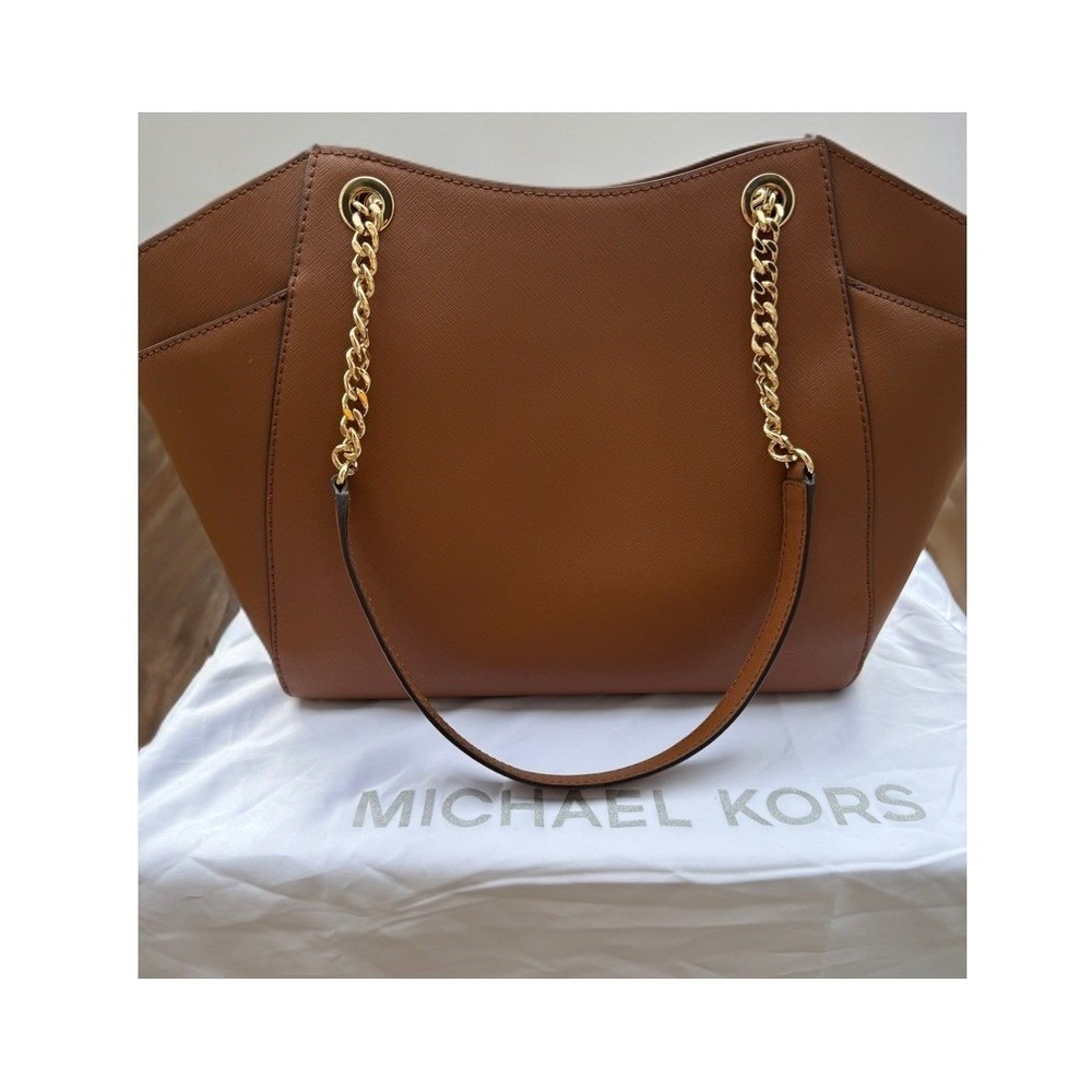 Michael Kors Jet Set Chain Tote Bag Luggage Brown Gold Hardware With Dust Bag - Picture 4 of 10